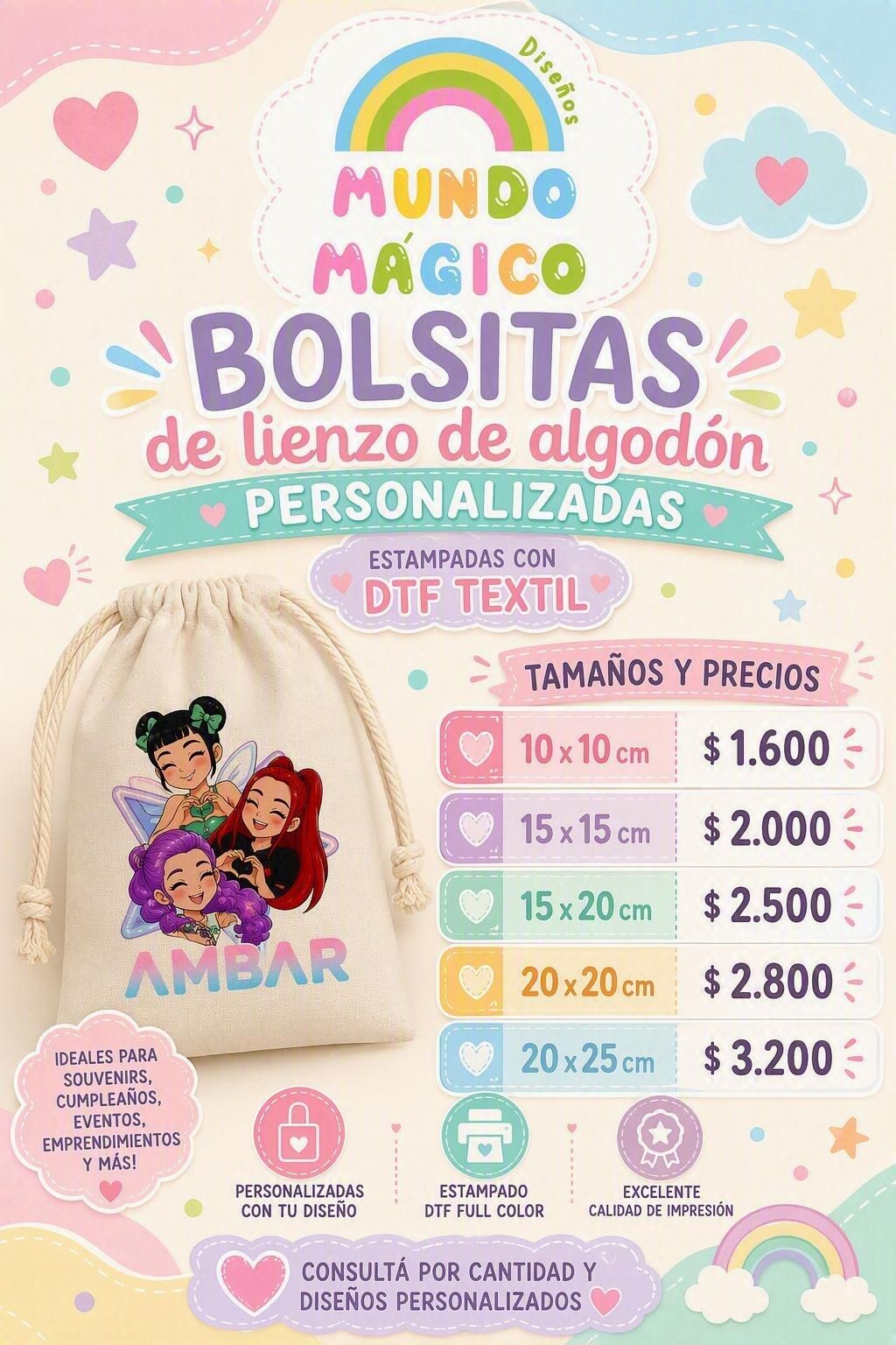 Bolsitas de Lienzo Souvenir