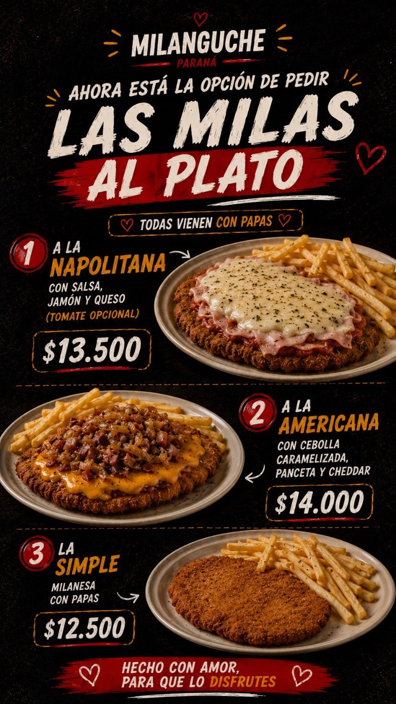 Sanguches de milanesas y milanesas al plato